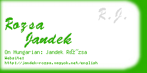 rozsa jandek business card